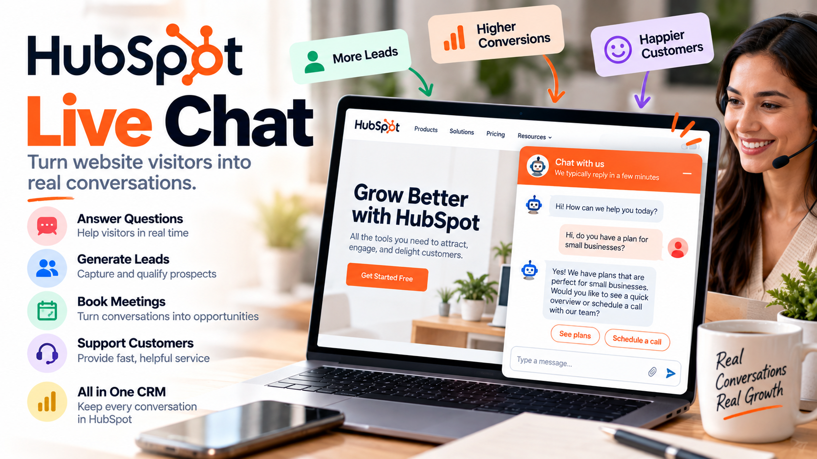 HubSpot Live Chat: Turn Website Visitors Into Real Conversations